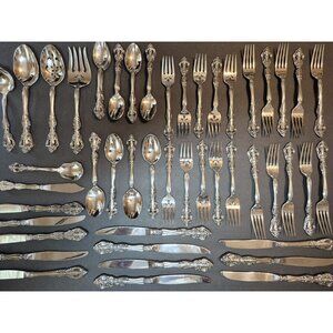 63 Pieces Oneida Cube Stainless Flatware Set Michelangelo Pattern VGUC